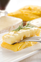 grilled polenta with cheese- polenta grigliata e formaggio