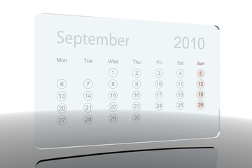 3D Glass Calendar - September 2010