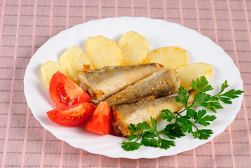 Fried fish and potato