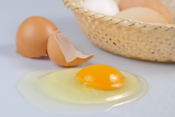 cracked egg isolated