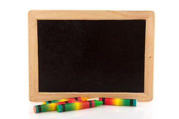 Black board with chalks