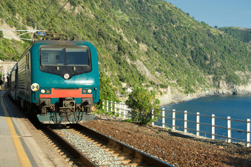 train in Corniglia, cinque terre, liguria