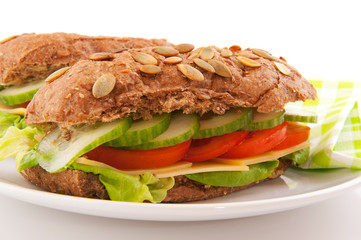 Brown wholemeal bread rolls