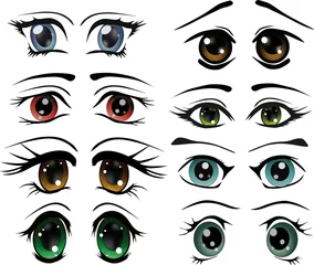 Wandaufkleber Der komplette Satz der gezeichneten Augen © liusa