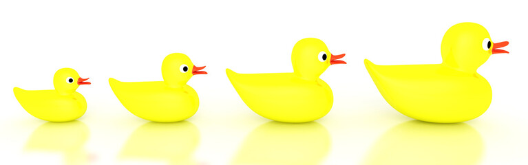 Familie aus Quietscheenten