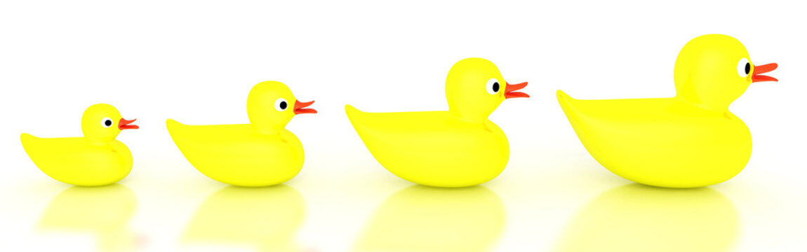 Familie aus Quietscheenten