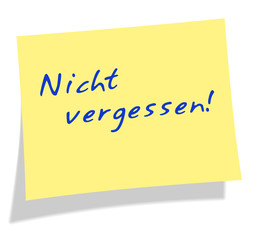 Notizzettel - Nicht vergessen
