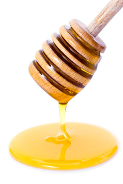 Miel et cuillère à miel