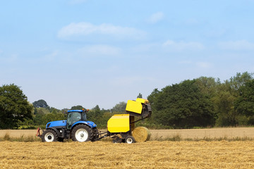 baling machine and tractor