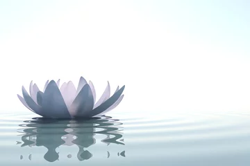 Printed roller blinds Zen Zen flower loto in water
