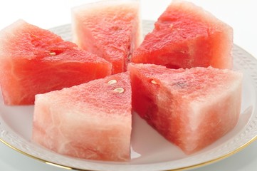 sliced watermelon on a plate