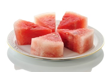 sliced watermelon on a plate