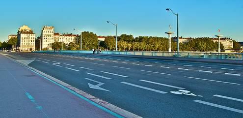 Road on a bridge in Lyon, France