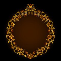 Round floral frame