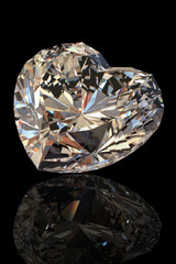 Brilliant shape of heart. Cognac diamond