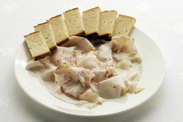 Lardo bianco arrotolato