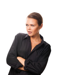 pretty woman in black shirt