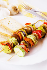 Grilled vegetables on skewer