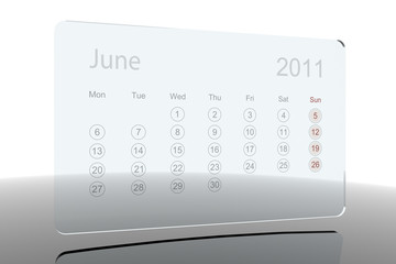 3D Glass Calendar - June 2011