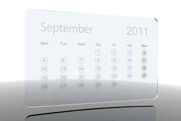 3D Glass Calendar - September 2011