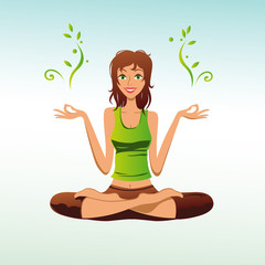 femme zen en position du lotus