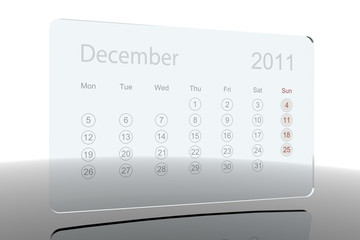 3D Glass Calendar - December 2011