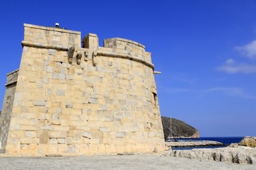 Fototapeta na wymiar Teulada Moraira Alicante Castle Mediterranean