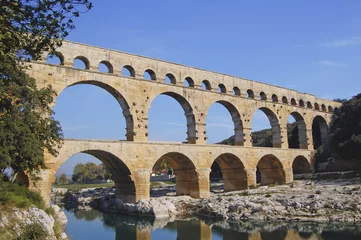 Plaid mouton avec photo Pont du Gard Pont du Gard Roman aquaduct near Avignon in France