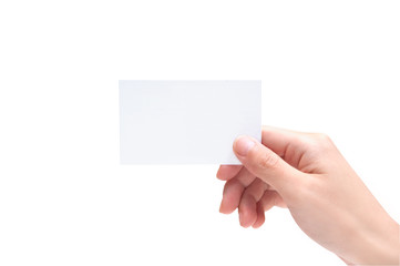 Obraz premium Blank Business Card In Hand