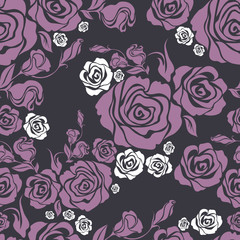 Vector Seamless vintage flower rose pattern