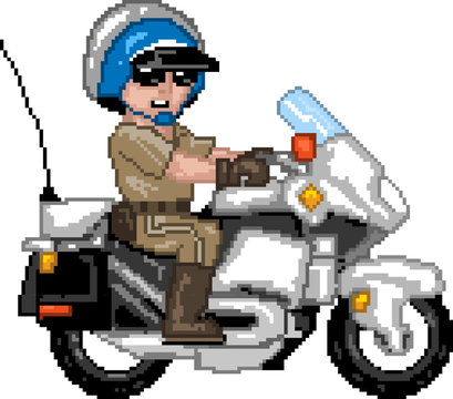 PixelArt: Police Officer n Motocycle
