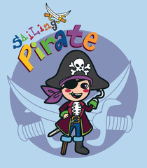 Sailing pirate boy costume with swords
