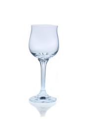 Empty wine glass isolated on white background