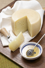 sheep milk cheese with honey