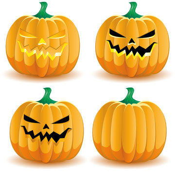 Halloween pumpkin with various lighting, part 3, vector