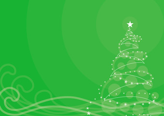 Christmas background, silhouette of a christmas tree