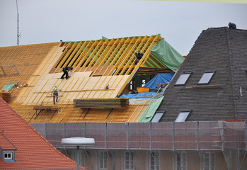 regensburg, ricostruzione di tetto in legno
