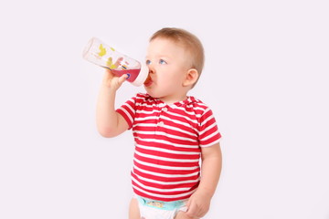 baby boy drinking water