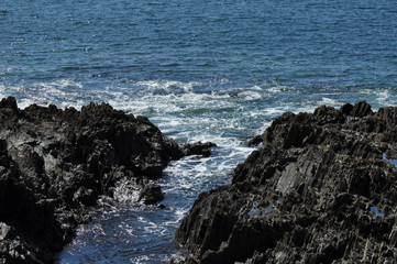 Rocky shore in Cornwall, UK