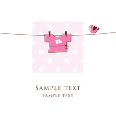 Baby girl arrival card