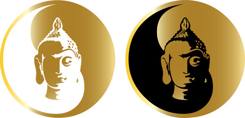 the vector gold buddha