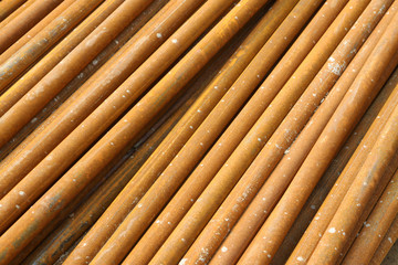 piles of steel pipeline