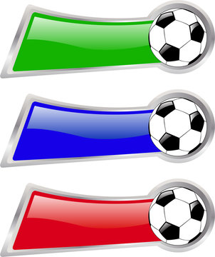 the vector color soccer banner set