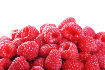 Ripe red raspberries