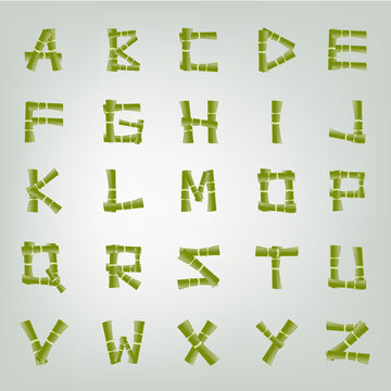 Alphabet bambou vector