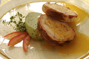 Coniglio farcito con ricotta alle erbette dei magredi