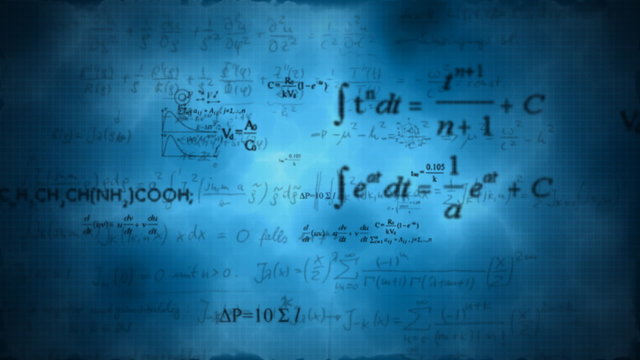 Dark Scientific background with different formulas