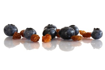 Heidelbeeren und Rosinen