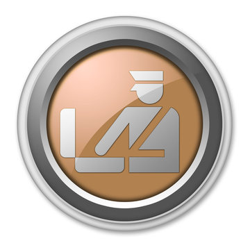 Bronze 3D Style Button "Customs Symbol"