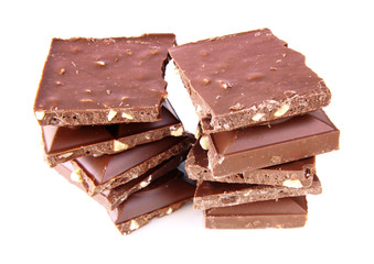 milk chocolate on white